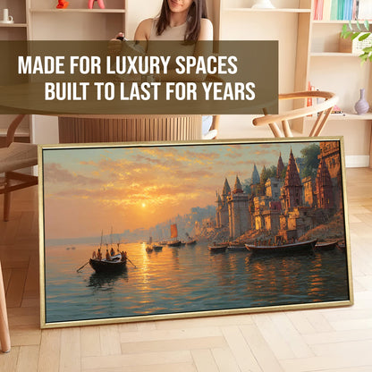 Banaras Ghats Painting – Vastu-Inspired Canvas Art for Peaceful Interiors