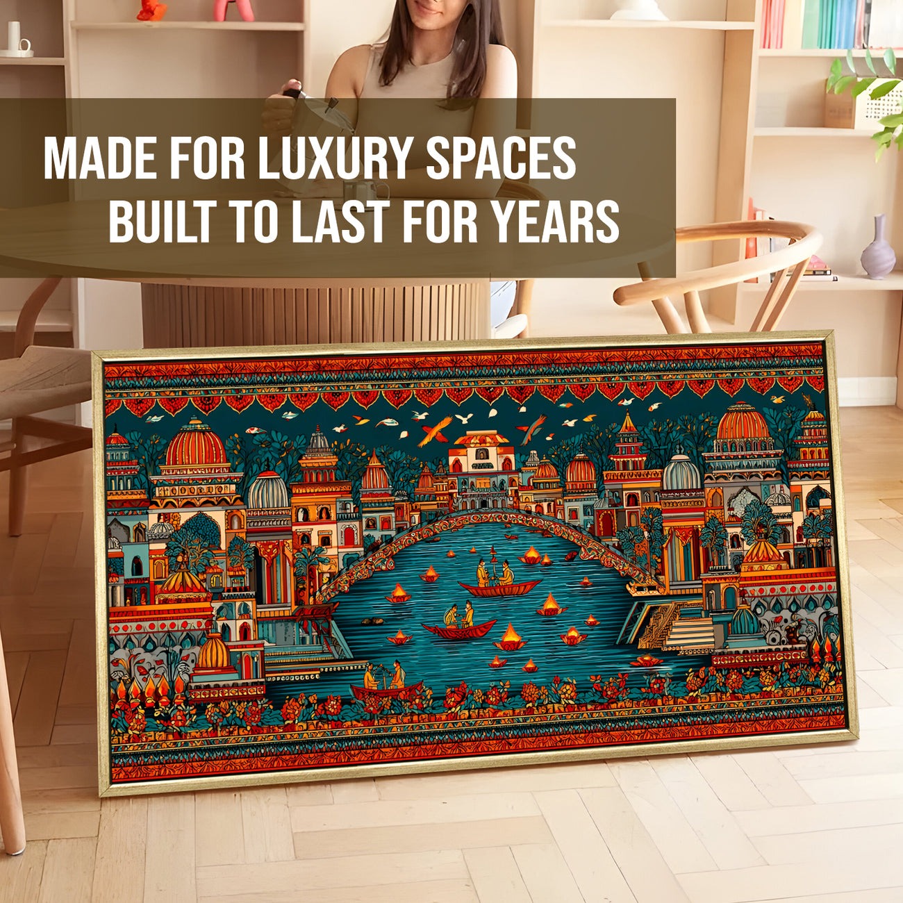 Banaras Ghats Painting – Heritage Art of Varanasi Ghats on Canvas