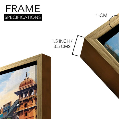 Banaras Ghats Painting – Varanasi Temple Ghat River View Artwork