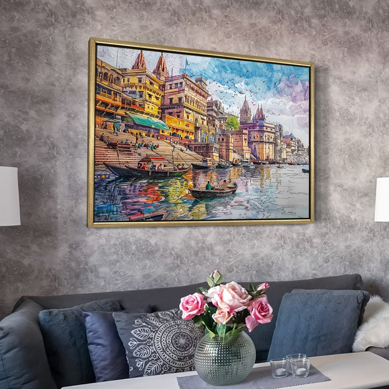 Banaras Ghats Painting