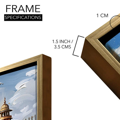 Banaras Ghats Painting – Tranquil Riverbank Canvas Wall Artwork