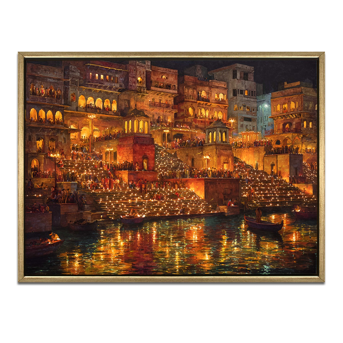 Banaras Ghats Painting – Premium Quality Canvas for Living Room