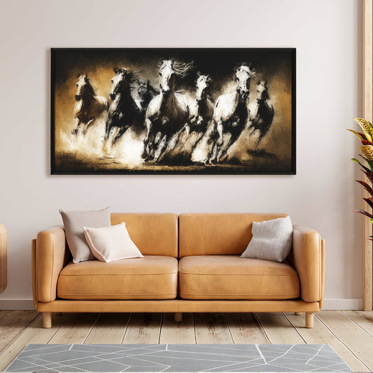 Seven Running Horses Vastu Canvas Paintings 