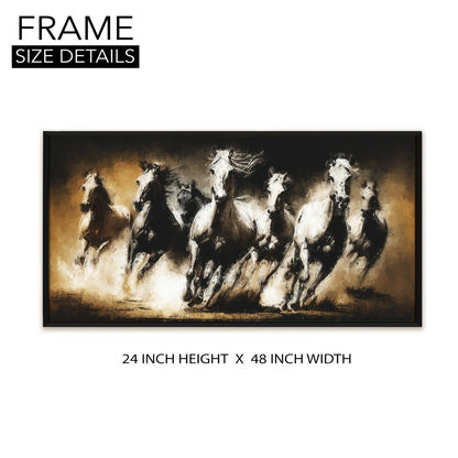 Seven Running Horses Vastu Canvas Paintings 