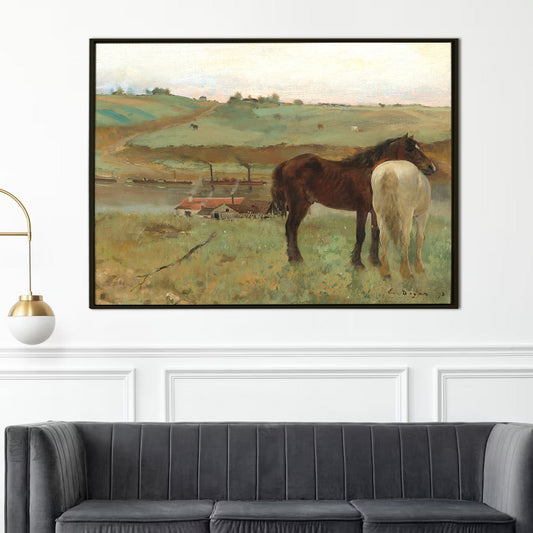 Horses in a Meadow – Edgar Degas Painting