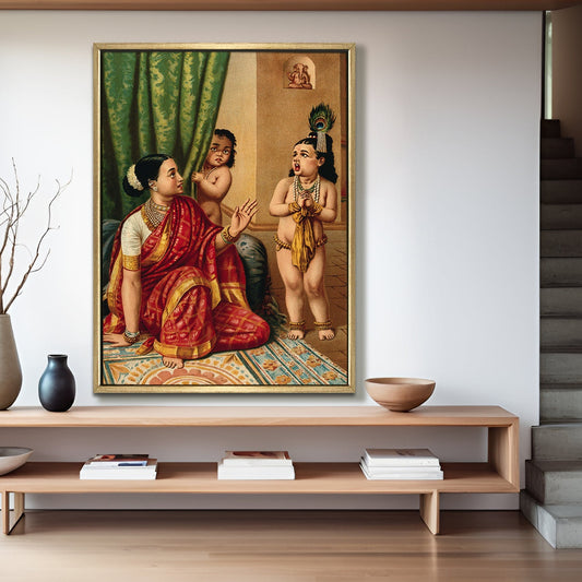 Yashoda with Child Krishna – Raja Ravi Varma Painting