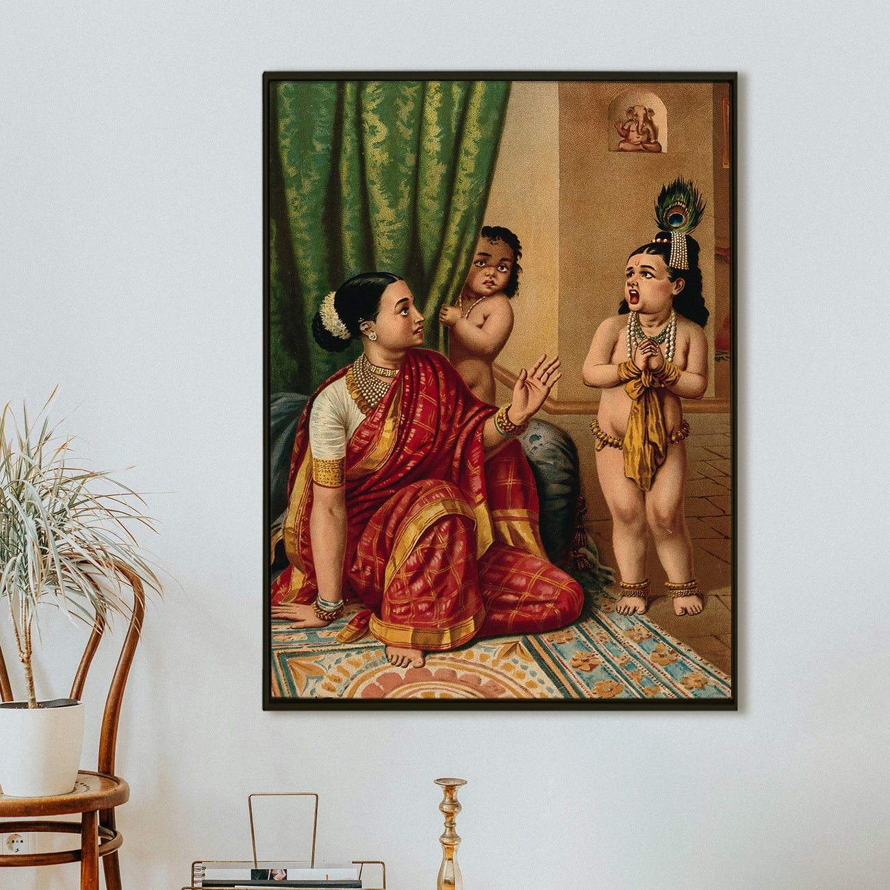 Yashoda with Child Krishna – Raja Ravi Varma Painting