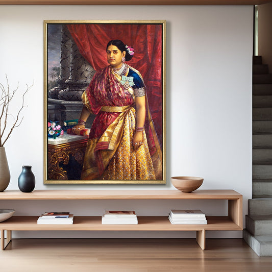 Maharani in Royal Attire – Raja Ravi Varma Art Canvas