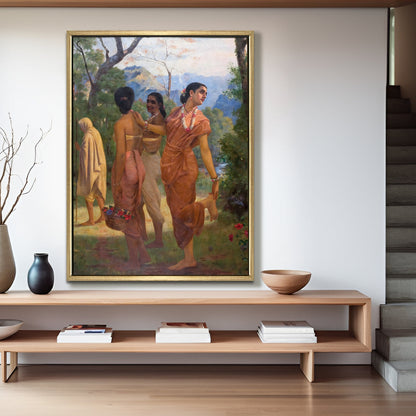 Raja Ravi Varma Forest Art Canvas