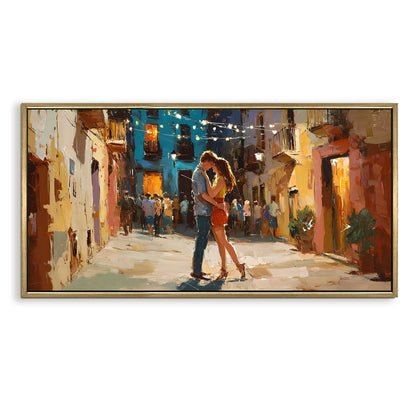 Artistic Romantic Couple Canvas Wall Painting for Home Interiors
