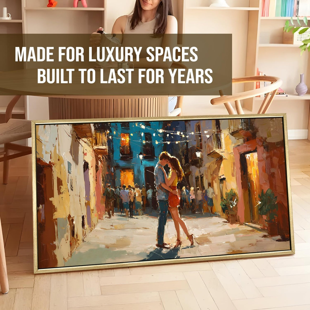 Artistic Romantic Couple Canvas Wall Painting for Home Interiors