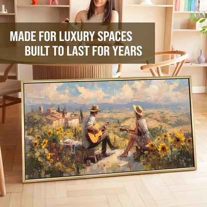 Folk Musicians on Tuscan Hilltop Romantic Canvas Wall Art