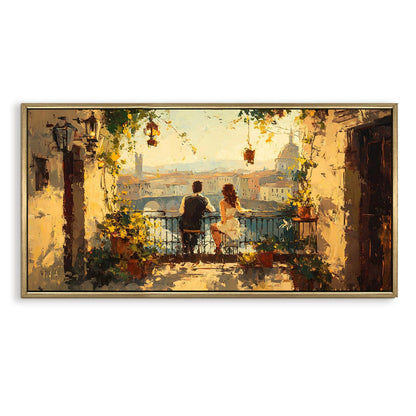 Florence Balcony Sunset Romantic Canvas Wall Art for Home