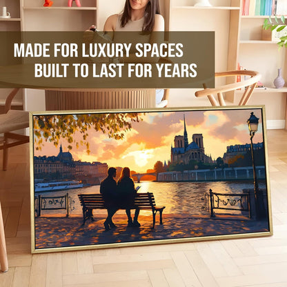 Paris Street Artist Sunset Romantic Canvas Wall Art