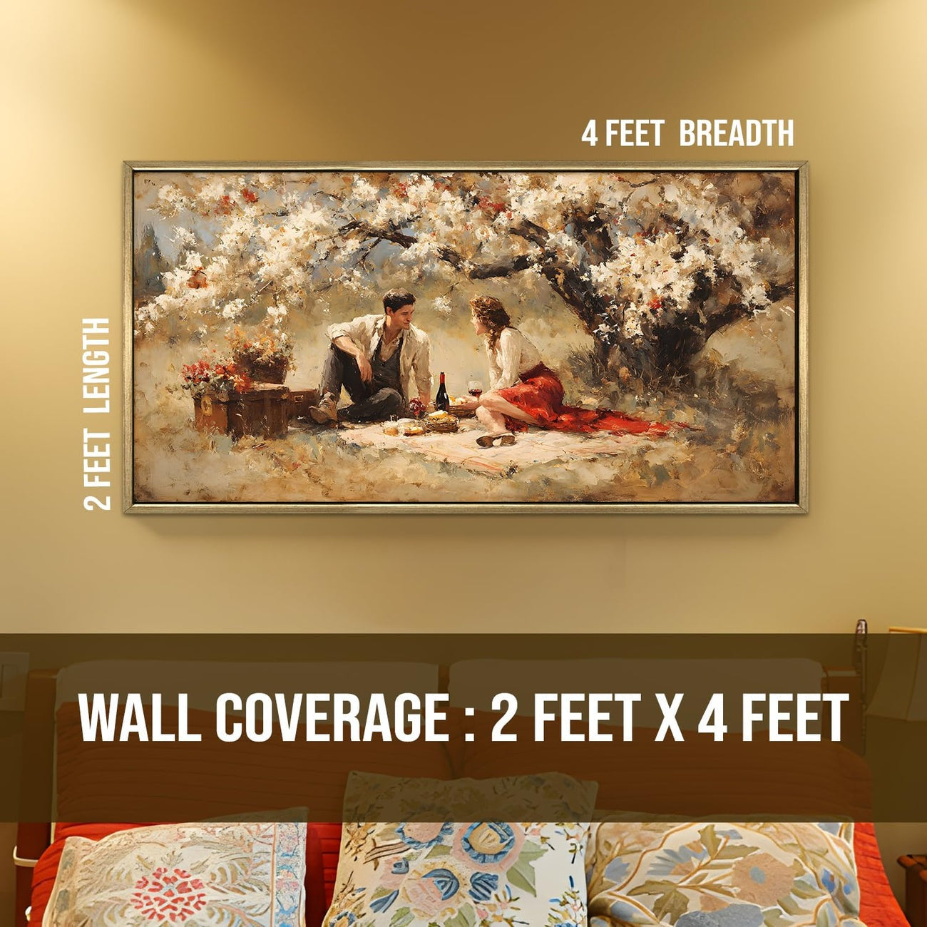 Romantic Couple Picnic Painting Wall Art
