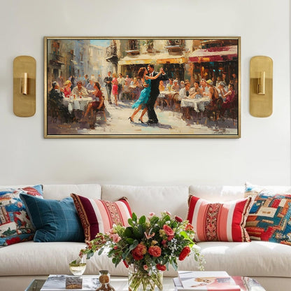 Café de Romance Dancing Canvas Wall Art