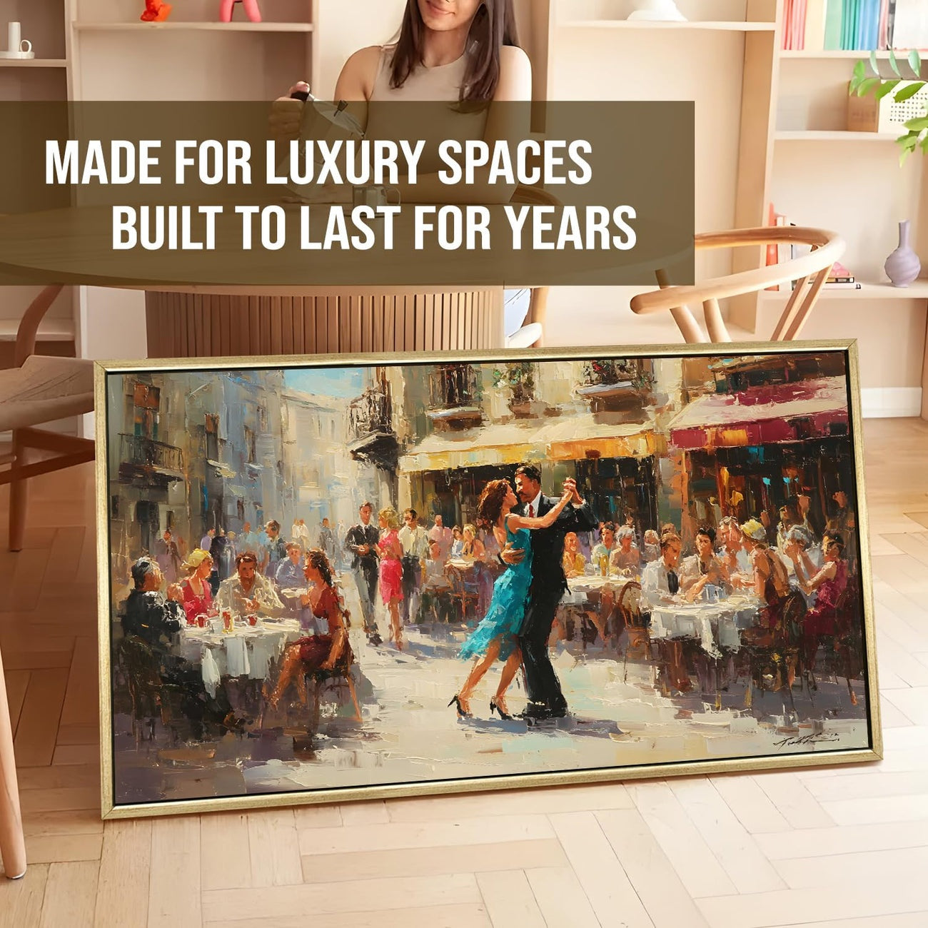 Café de Romance Dancing Canvas Wall Art in Midday Light