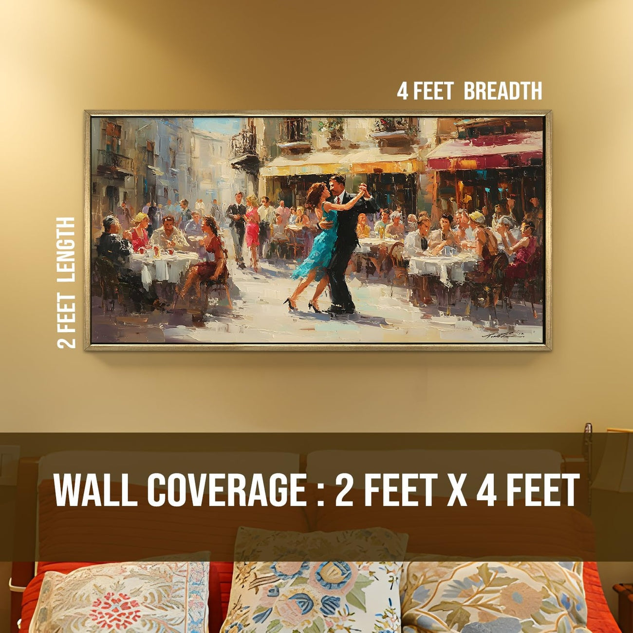 Café de Romance Dancing Canvas Wall Art