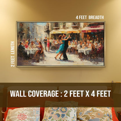 Café de Romance Dancing Canvas Wall Art