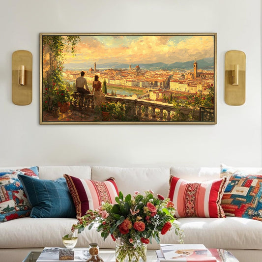 Florence Balcony Sunset Canvas Wall Art
