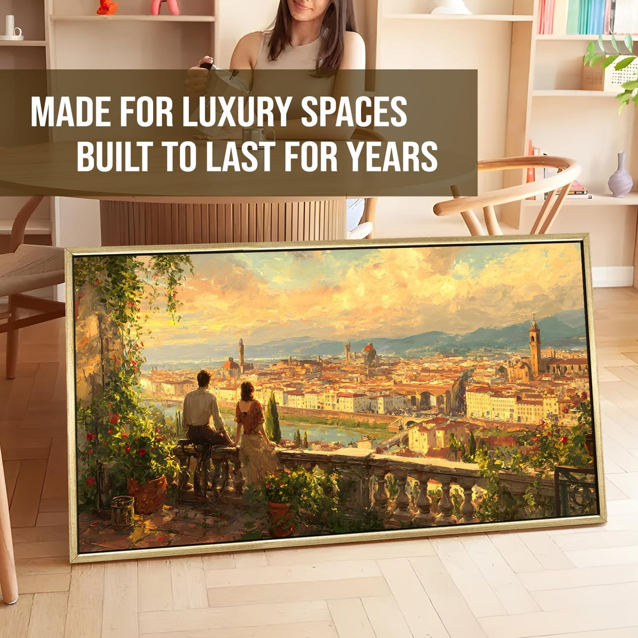 Florence Balcony Sunset Canvas Wall Art for Elegant Home Décor
