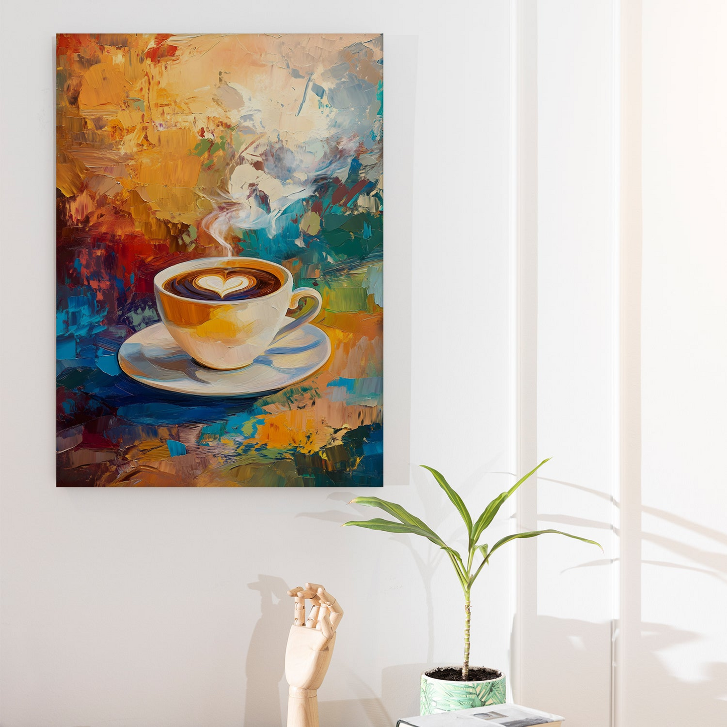 Latte Whispers Canvas Wall Art Painting for Kitchen & Café Décor