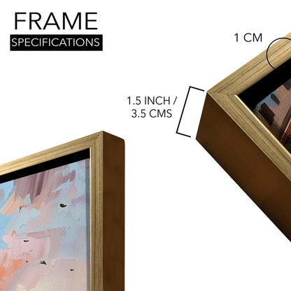 Banaras Ghats Painting – Serene Riverbank Scene Canvas Wall Frame