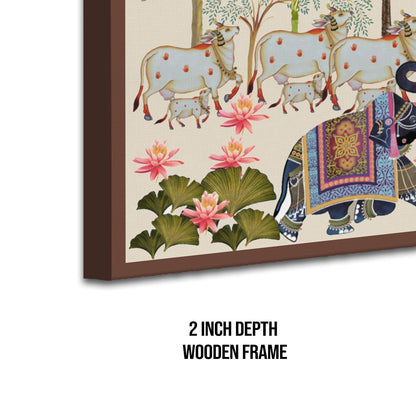 Traditional Indian Pichwai Canvas Wall Art Painting for Home Decor