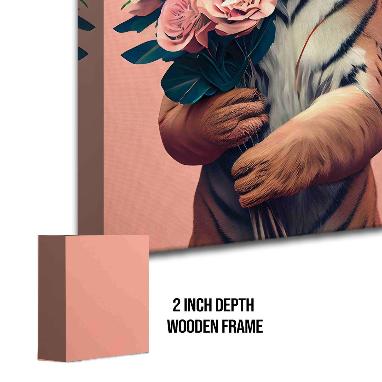 Tiger with Bouquet – Modern Wildlife Canvas Art for Home Decor