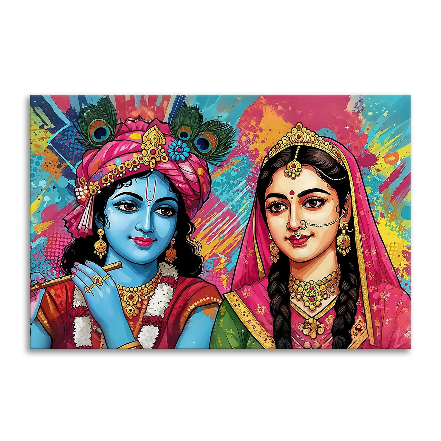 Radha Krishna Divine Serenity Canvas Wall Art for Home Décor