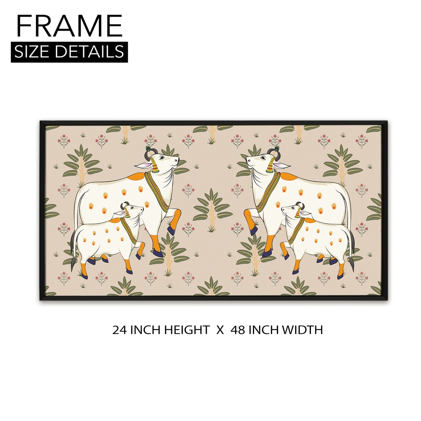 Traditional Indian Pichwai Canvas Wall Art Painting for Home Decor