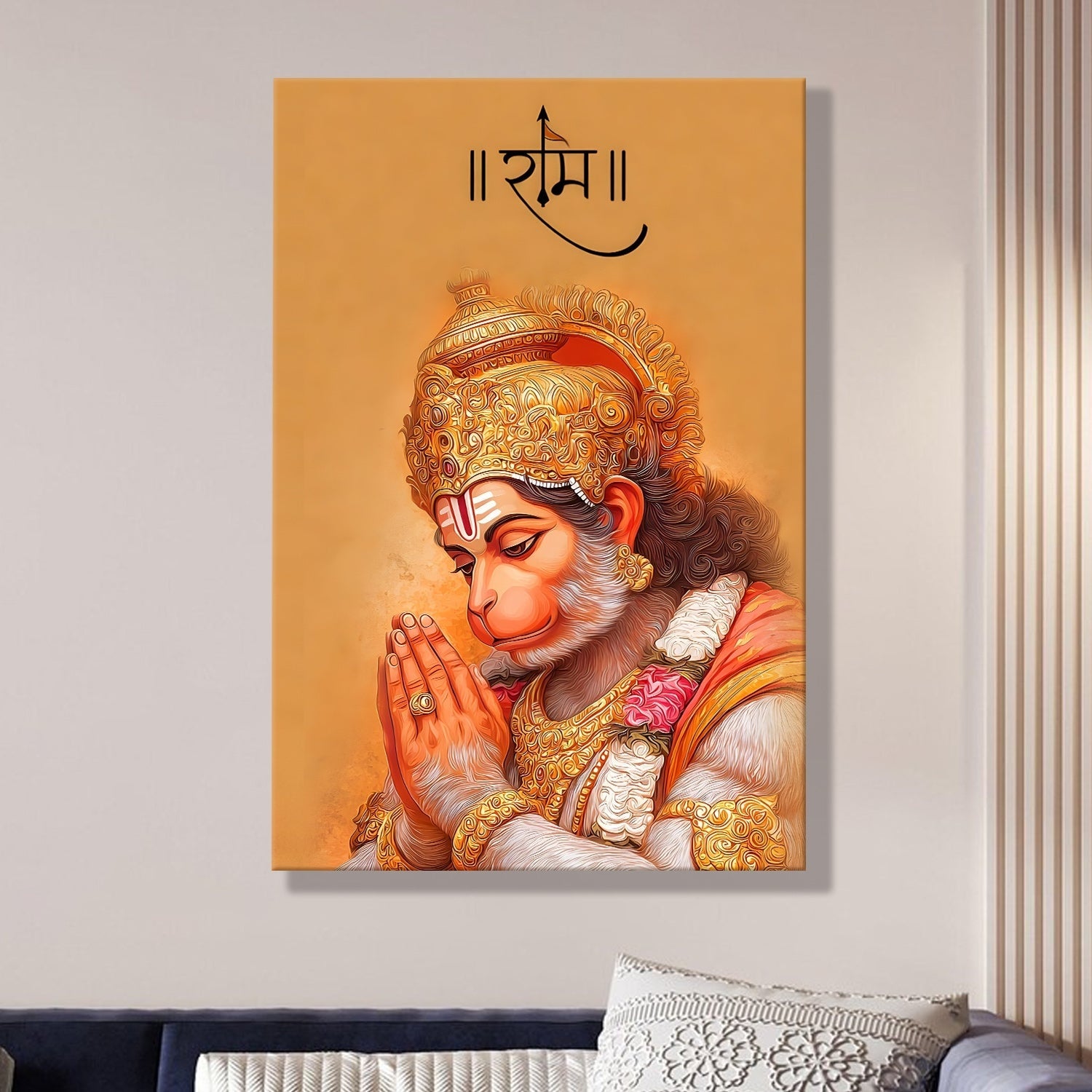 Lord Hanuman Spiritual Canvas Wall Painting 