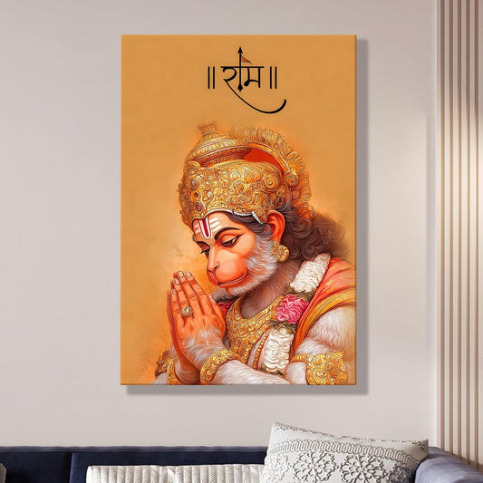 Lord Hanuman Spiritual Canvas Wall Painting 
