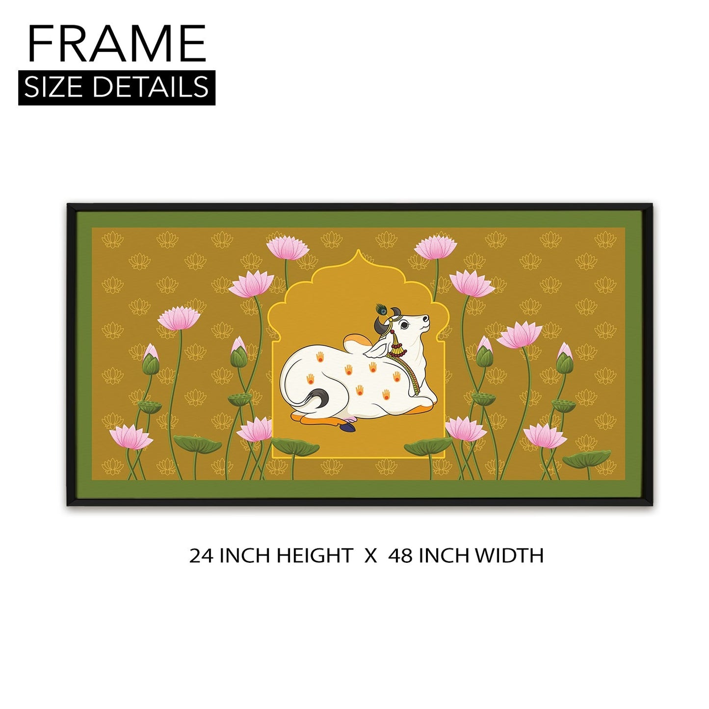 Traditional Indian Pichwai Canvas Wall Art Painting for Home Decor