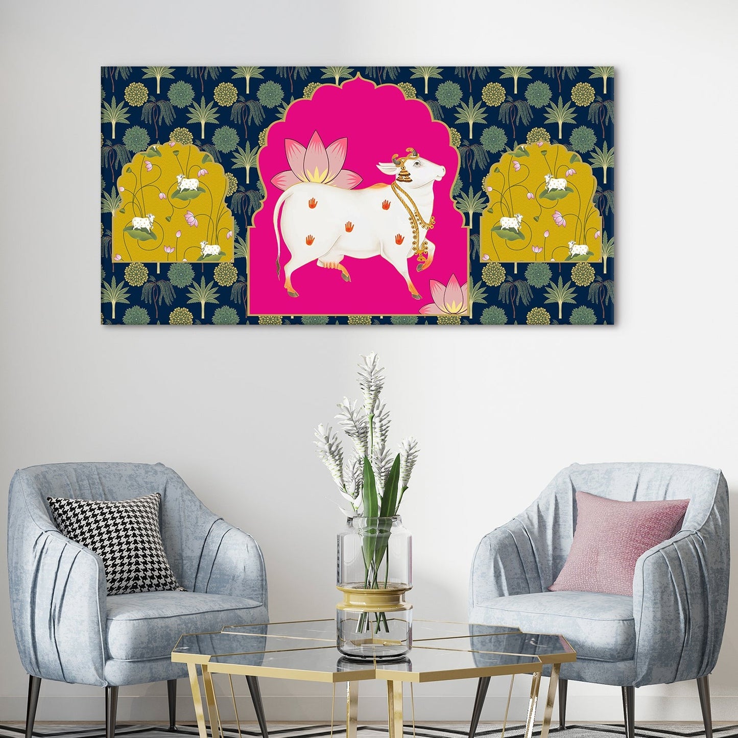 Traditional Indian Pichwai Canvas Wall Art Painting Home Decor