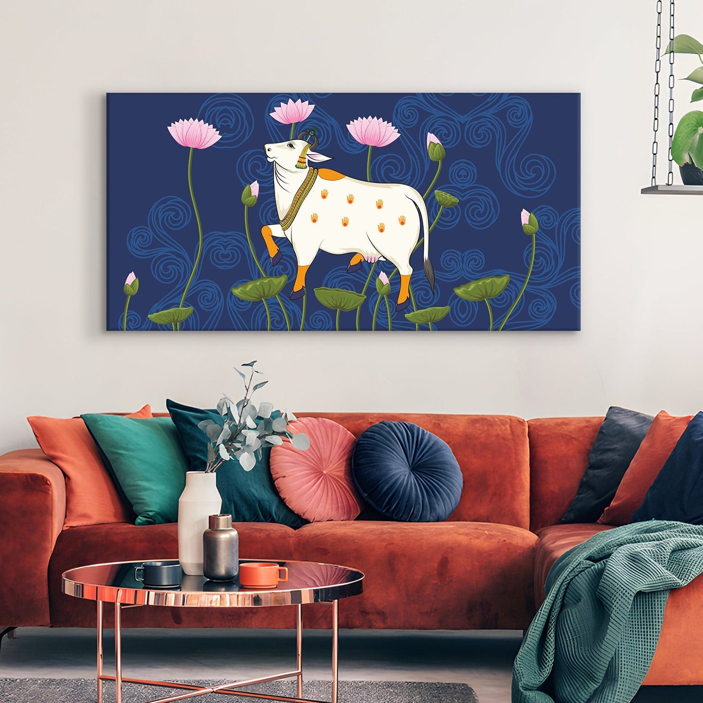 Traditional Indian Pichwai Canvas Wall Art Painting for Home Decor