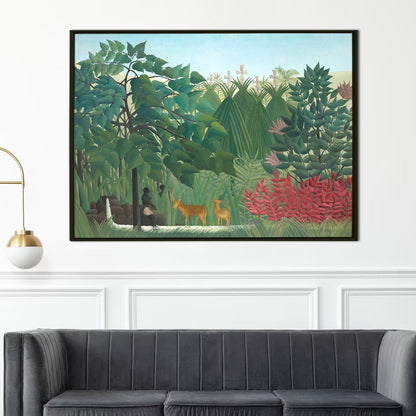 Equatorial Forest with Monkeys Henri Rousseau Canvas Wall Art