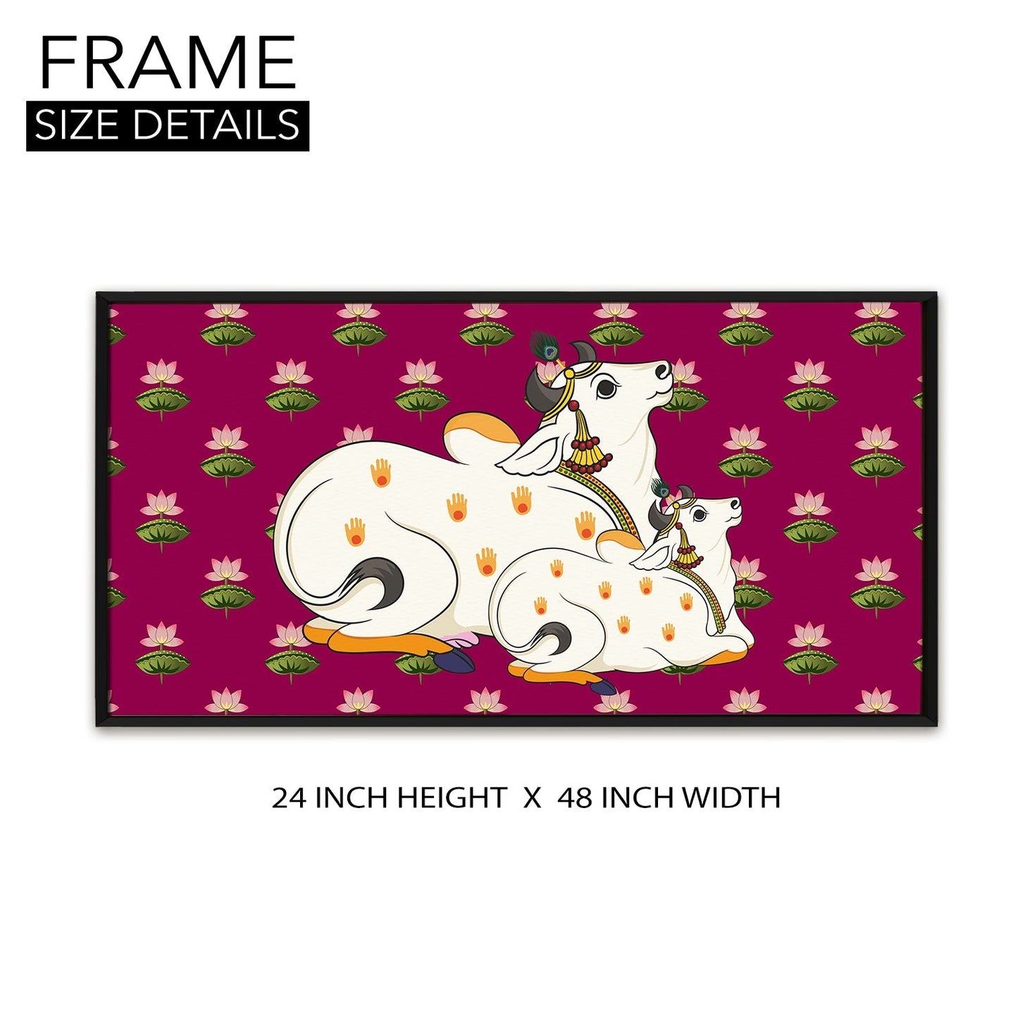 Traditional Indian Pichwai Canvas Wall Art Painting for Home Decor