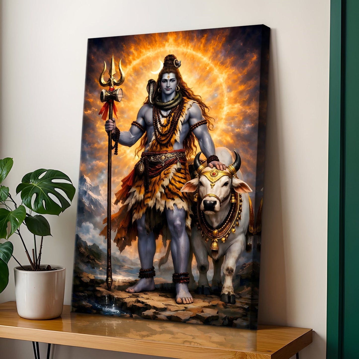 Lord Shiva Wall Art Canvas Painting for Home & Office Décor