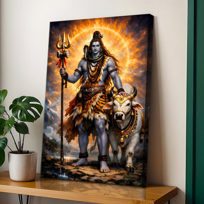 Lord Shiva Wall Art Canvas Painting for Home & Office Décor