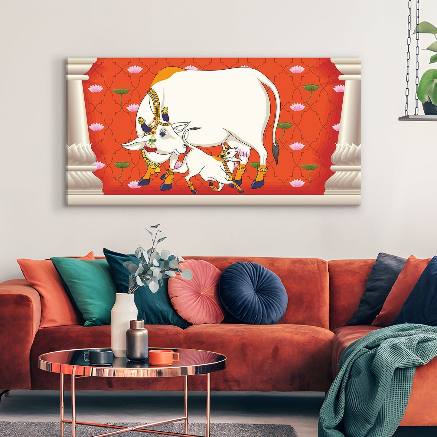 Traditional Indian Pichwai Canvas Wall Art Painting for Home Decor