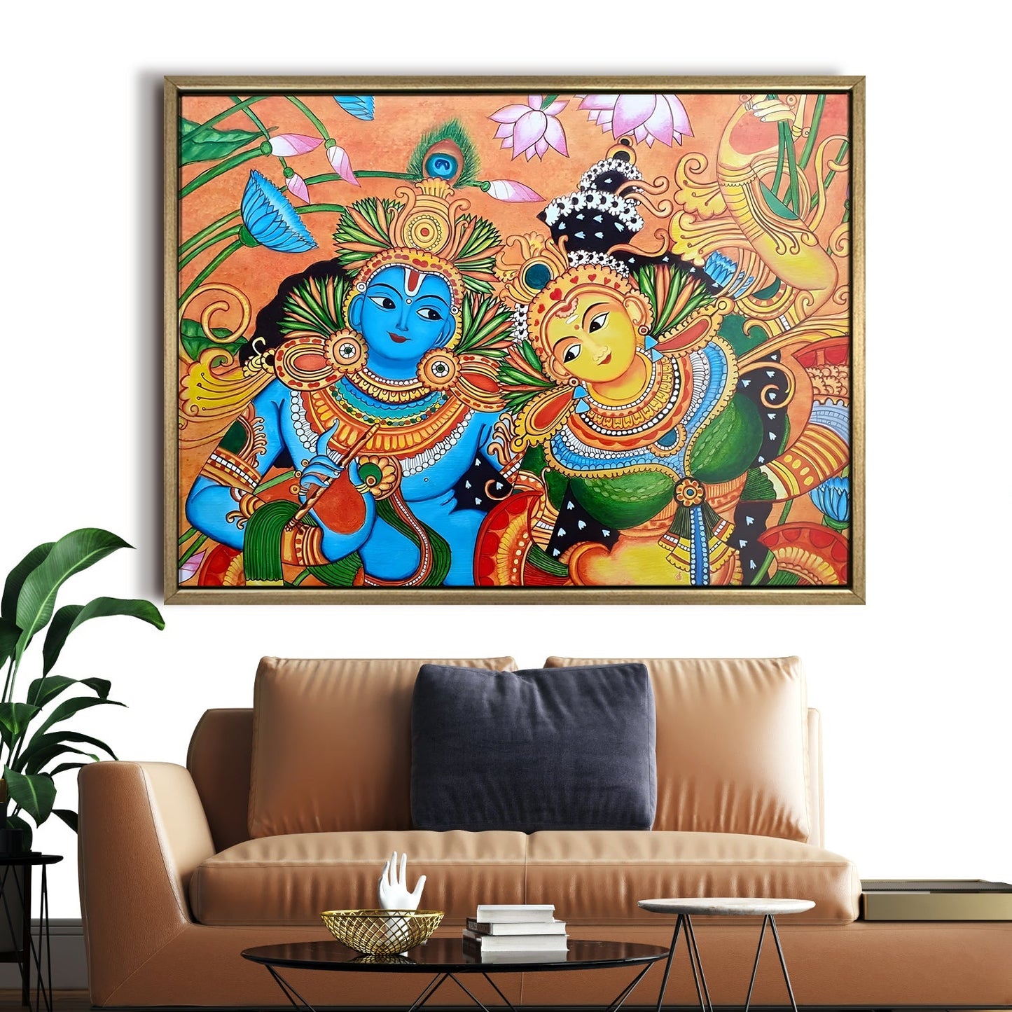 Elegant Kerala Mural Wall Art for Traditional Home Décor