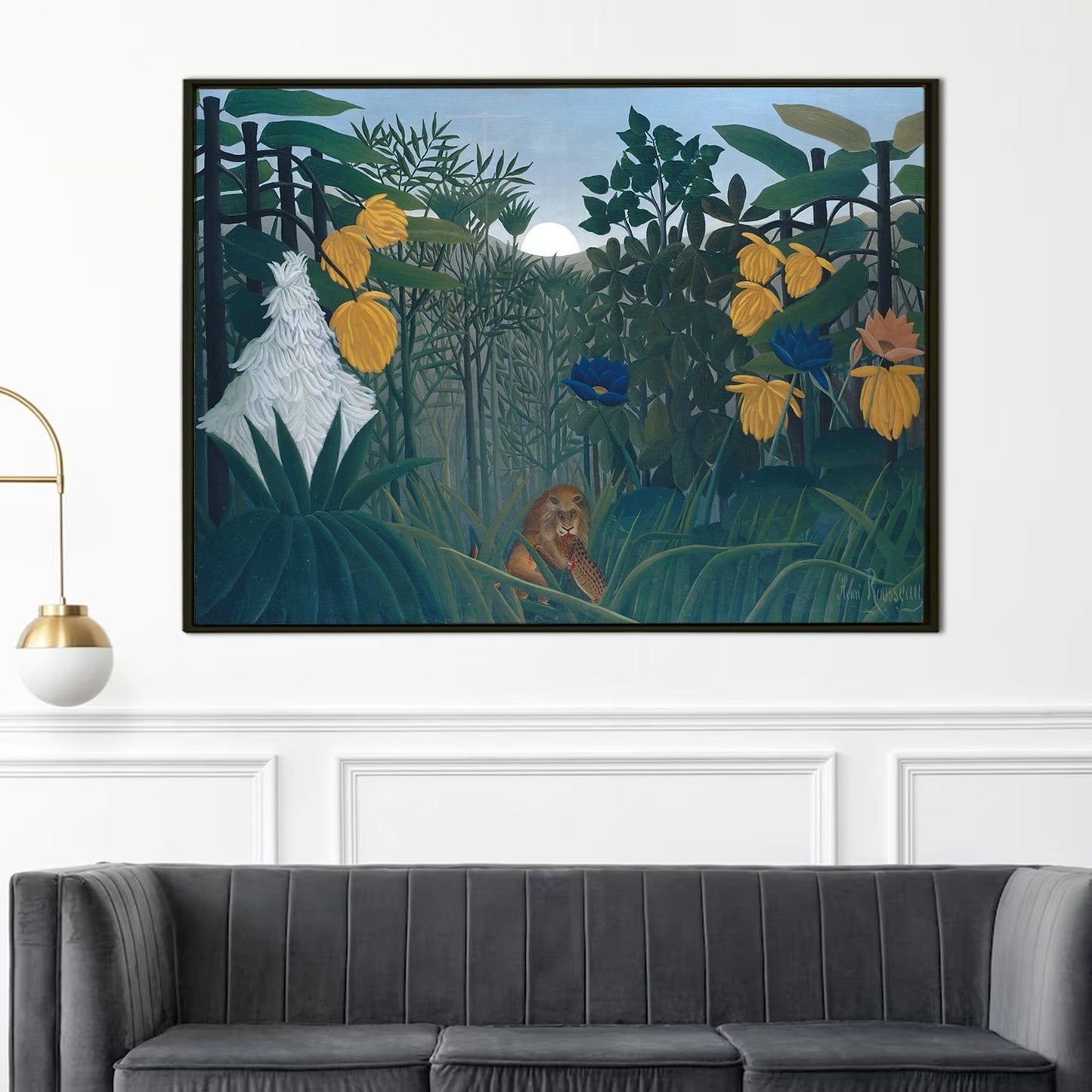 The Repast of the Lion Henri Rousseau Painting Canvas Wall Art