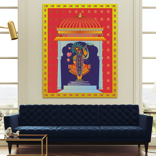 Shreenathji Pichwai Canvas Wall Art Traditional Indian Home Decor