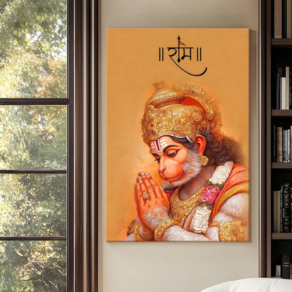 Lord Hanuman Spiritual Canvas Wall Painting 