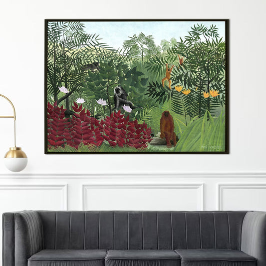 Monkeys in the Jungle Henri Rousseau Canvas Wall Art Decor