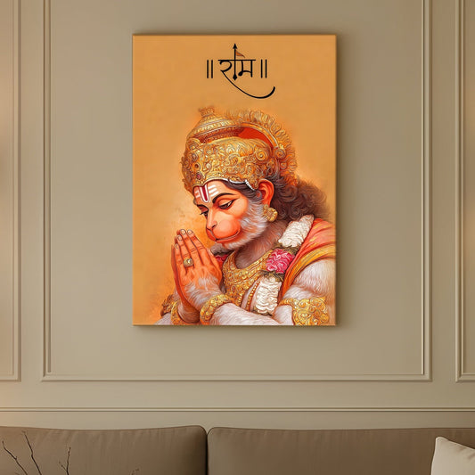 Lord Hanuman Spiritual Canvas Wall Painting 
