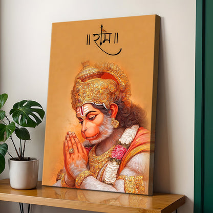 Lord Hanuman Spiritual Canvas Wall Painting 