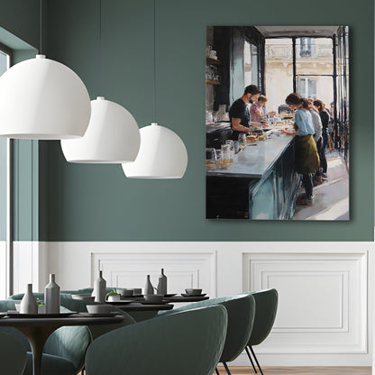 Modern Café Bar Wall Art – Contemporary Kitchen Canvas Decor