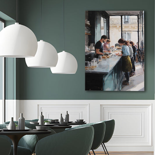 Modern Café Bar Wall Art – Contemporary Kitchen Canvas Decor